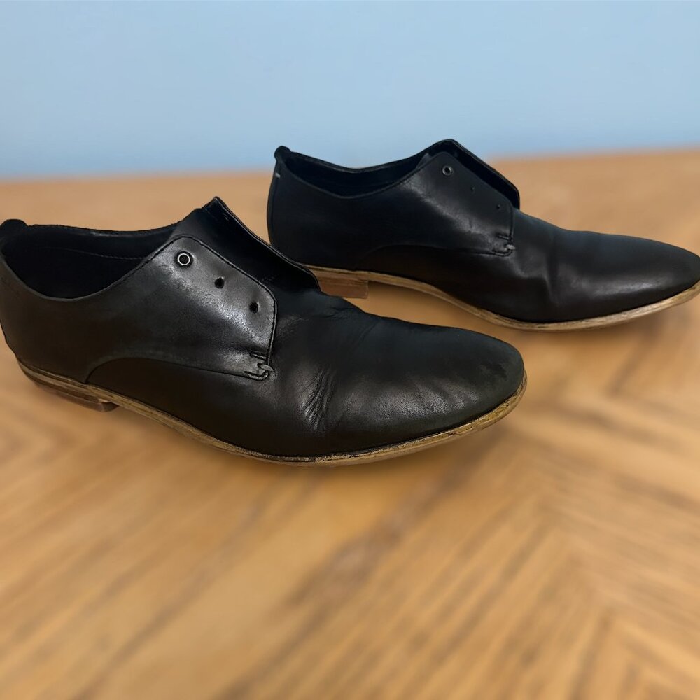 Clarks Black Leather Oxford Shoes Casual Dress Shoes Missing Laces Mens Size 12